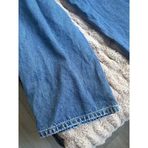 Zara Pleated Paperbag Wide Leg Jeans Size 4 Baggy High Rise Belted Barrel Denim - Picture 11 of 11